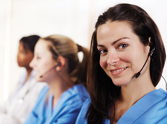 Nurses taking customer service calls